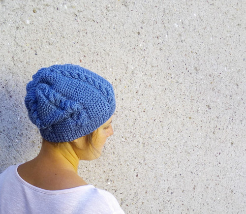 Dámská čapka MODRO-ŠEDÁ 50% merino — foto 5
