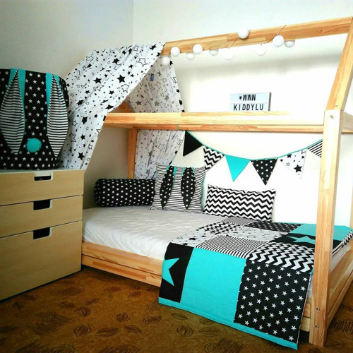 Polštář Zajda černobílý s mint — foto 3