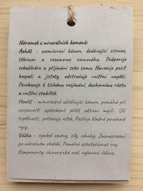 Náramek achát, howlit, vážka — foto 2