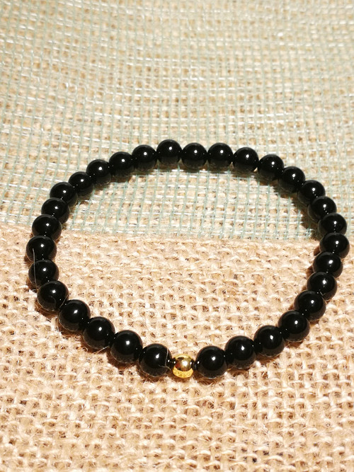 Náramek - onyx a hematit gold — foto 3
