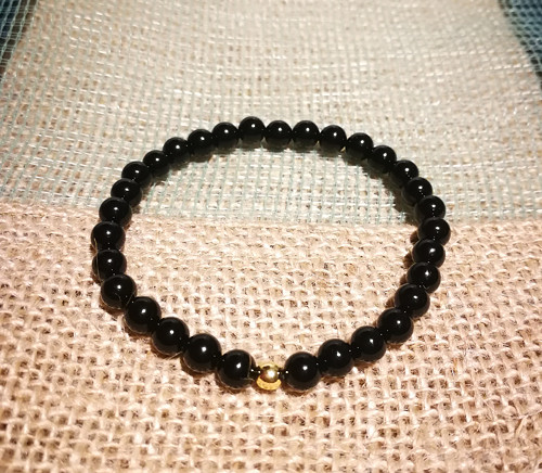 Náramek - onyx a hematit gold — foto 4