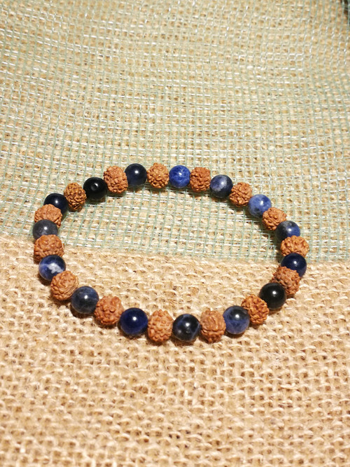 Náramek - sodalit a rudraksha — foto 4
