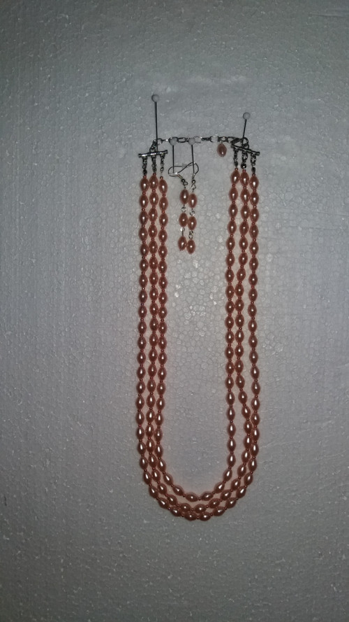 RETRO - " Trojřadé perly"- délka 46cm — foto 2