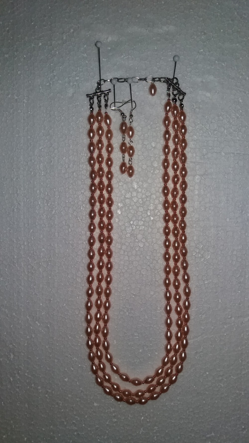 RETRO - " Trojřadé perly"- délka 46cm — foto 3