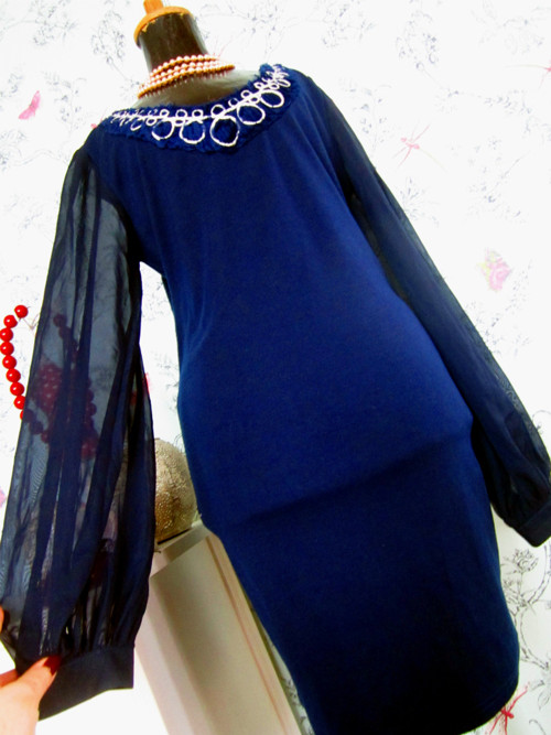 Vintage šaty navy blue — foto 2
