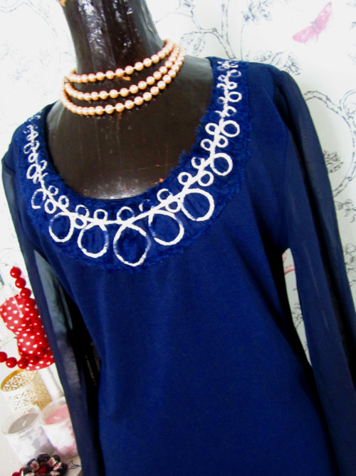 Vintage šaty navy blue — foto 3