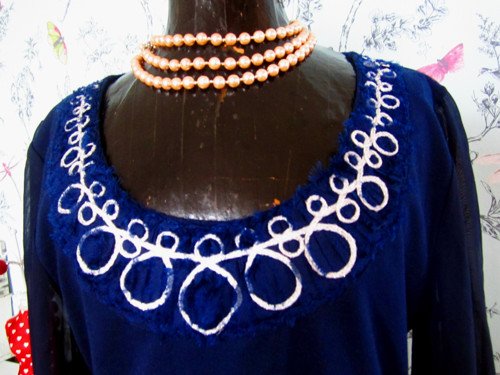 Vintage šaty navy blue — foto 4