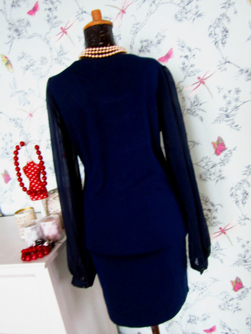 Vintage šaty navy blue — foto 6