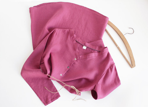 Košilové šaty malinové M/L — foto 4