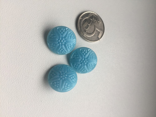 Skleněné knoflíky světle modré — foto 4