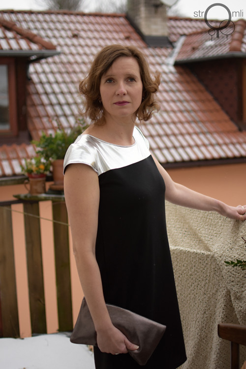 Společenské šaty se stříbrem, vel. L — foto 2