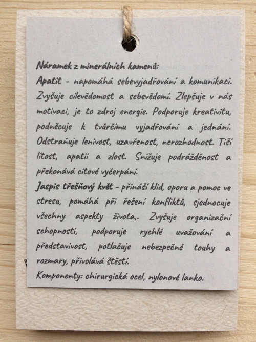 Náramek apatit, jaspis — foto 2