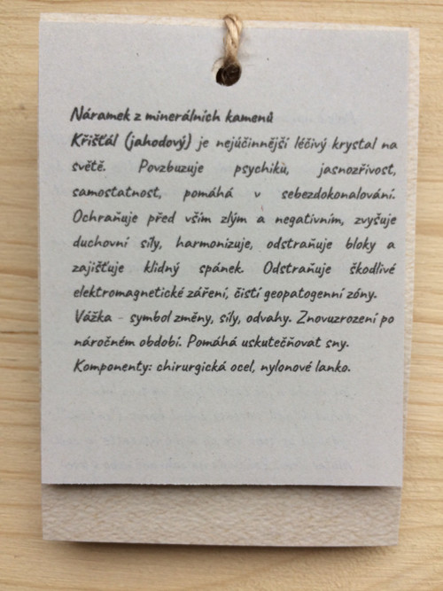 Náramek jahodový křišťál — foto 2