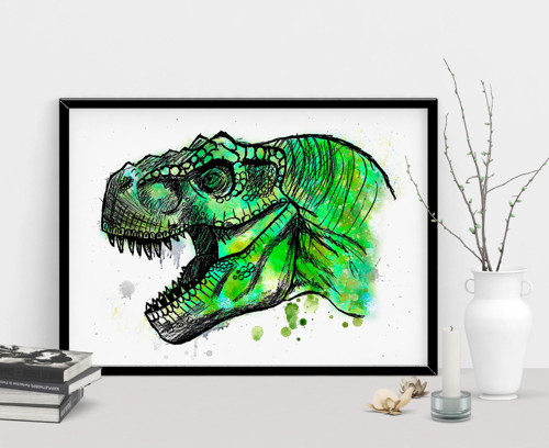 Tyranosaurus rex - hlava - Tisk na grafický papír — foto 3