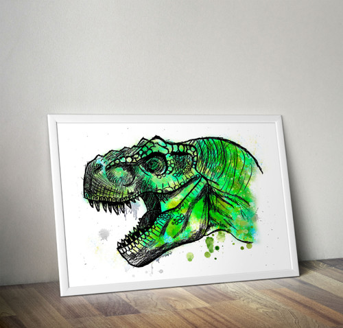Tyranosaurus rex - hlava - Tisk na grafický papír — foto 4