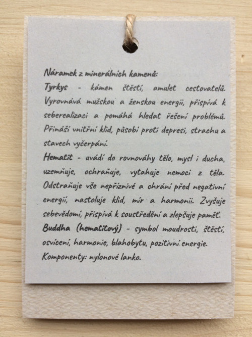 Náramek tyrkys (bílý), Buddha — foto 2