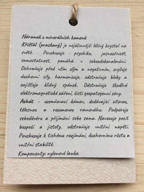 Náramek achát, křišťál — foto 2
