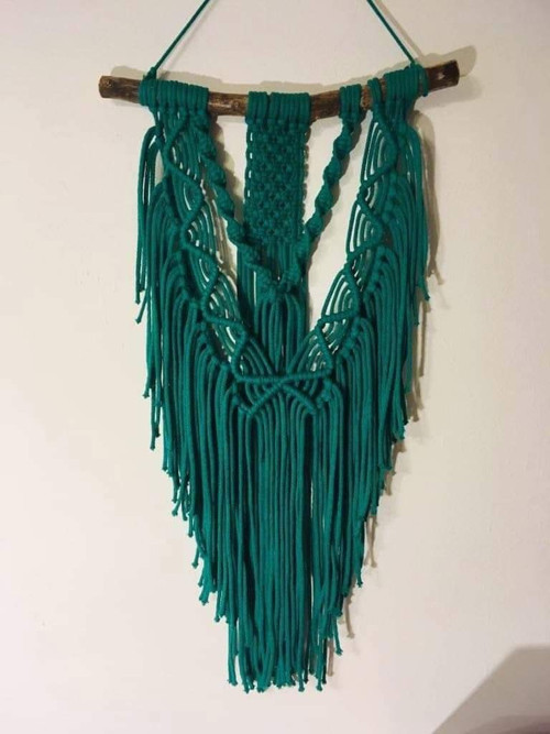 Macrame dekorace ve smaragdové barvě — foto 2
