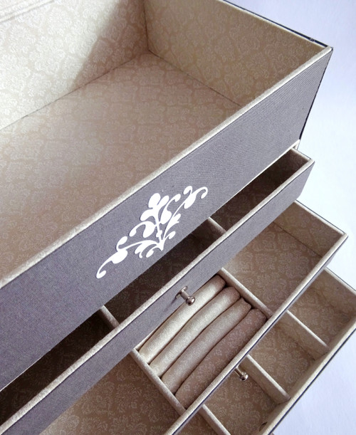 Šperkovnice šedá s ornamentem 4 patra — foto 5