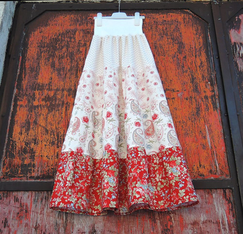 Kanýrová maxi sukně "Prairie Paisley" — foto 6