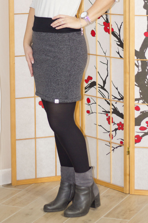 Sukně teplá černo-šedá — foto 2