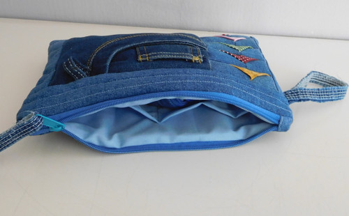 Patchwork jeans - taštička — foto 3