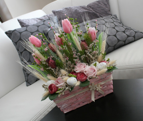 Ošatka s tulipány - růžová — foto 4