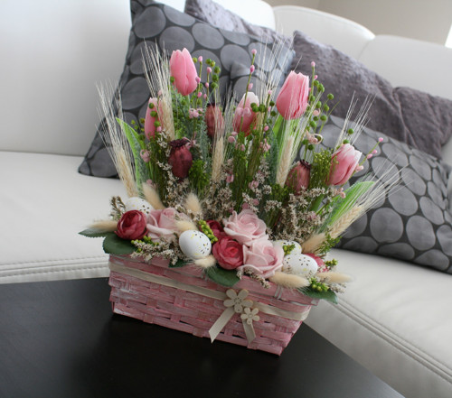 Ošatka s tulipány - růžová — foto 6