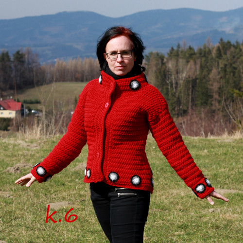 Krátký kabátek červený — foto 2