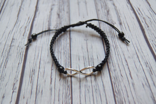 Shamballa náramek nekonečno černý — foto 2