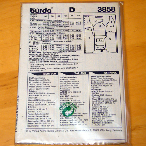 Burda 3858 - střih — foto 2