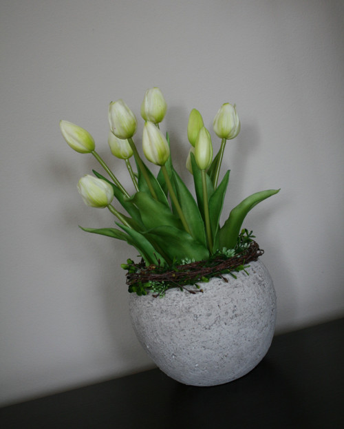 Betonový obal s tulipány — foto 4