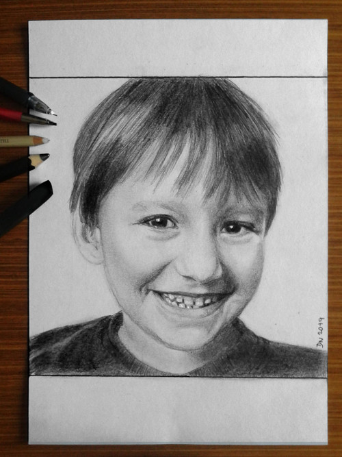 Portrét podle fotky černobílý — foto 2