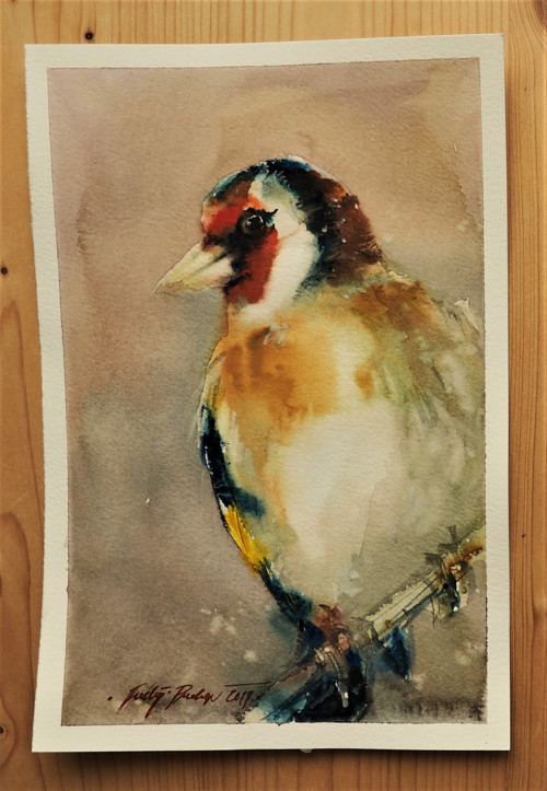 Stehlíček,originální akvarel — foto 2