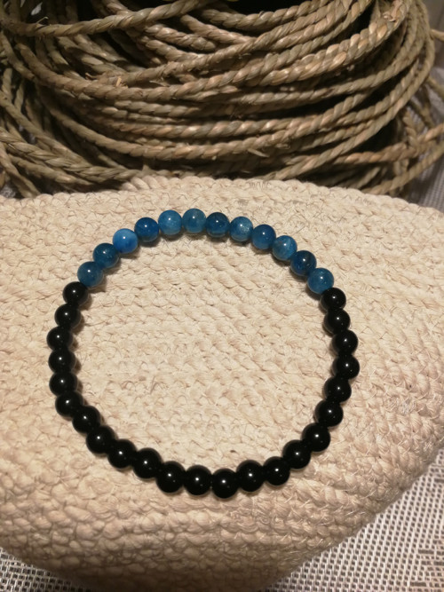 Pánský náramek - apatit a onyx 20 cm — foto 3