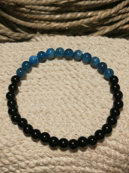 Pánský náramek - apatit a onyx 20 cm — foto 4