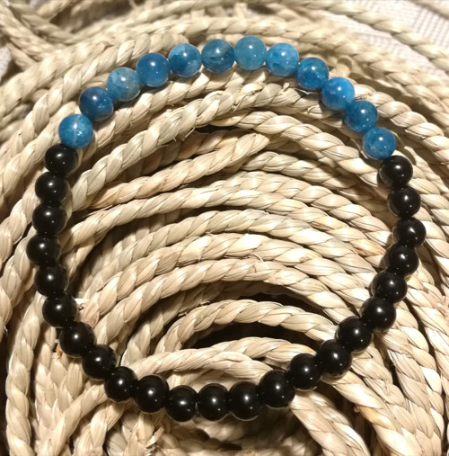 Pánský náramek - apatit a onyx 20 cm — foto 5
