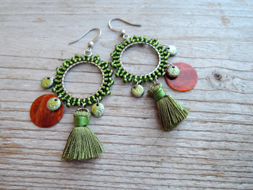 Hoops mini ... Boho style Olive — foto 2