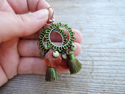 Hoops mini ... Boho style Olive — foto 3