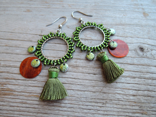 Hoops mini ... Boho style Olive — foto 4