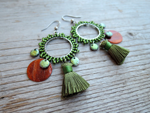 Hoops mini ... Boho style Olive — foto 5