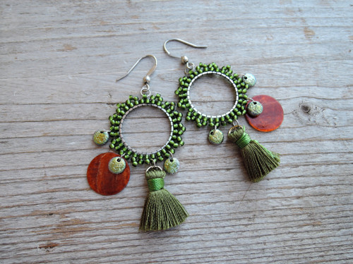Hoops mini ... Boho style Olive — foto 6