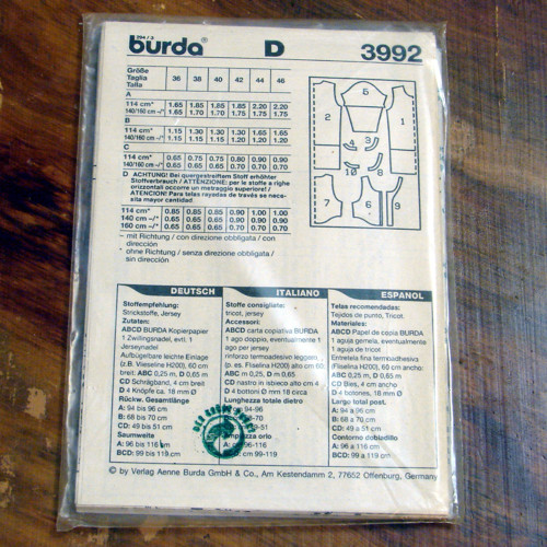 Burda 3992 - střih — foto 2