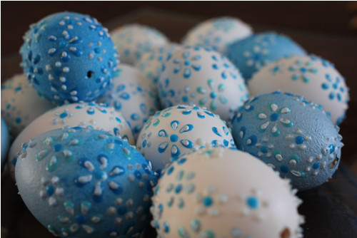 Slepičí kraslice "ombré" modré — foto 3