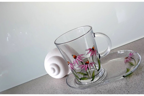 Echinacea tě vyléčí - 400 ml - ruční malba — foto 2