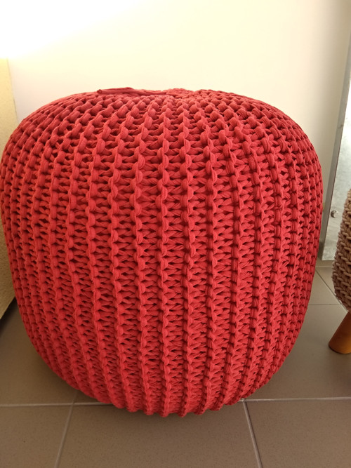 MEGA PUFF "tmavěčervený"/průměr-55,výška-52cm/ — foto 2