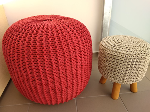 MEGA PUFF "tmavěčervený"/průměr-55,výška-52cm/ — foto 3