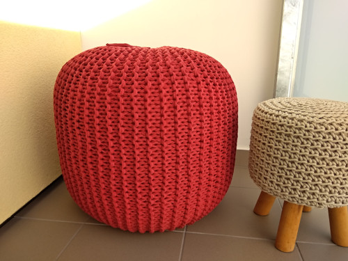 MEGA PUFF "tmavěčervený"/průměr-55,výška-52cm/ — foto 4