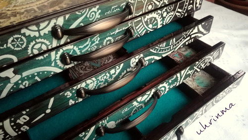 Šperkovnica STEAMPUNK 5 šuplíková — foto 2