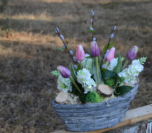 Aranžmá,,tulipány na lodi ,, — foto 3